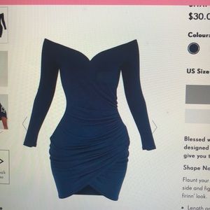 Navy Ruched Bodycon Dress